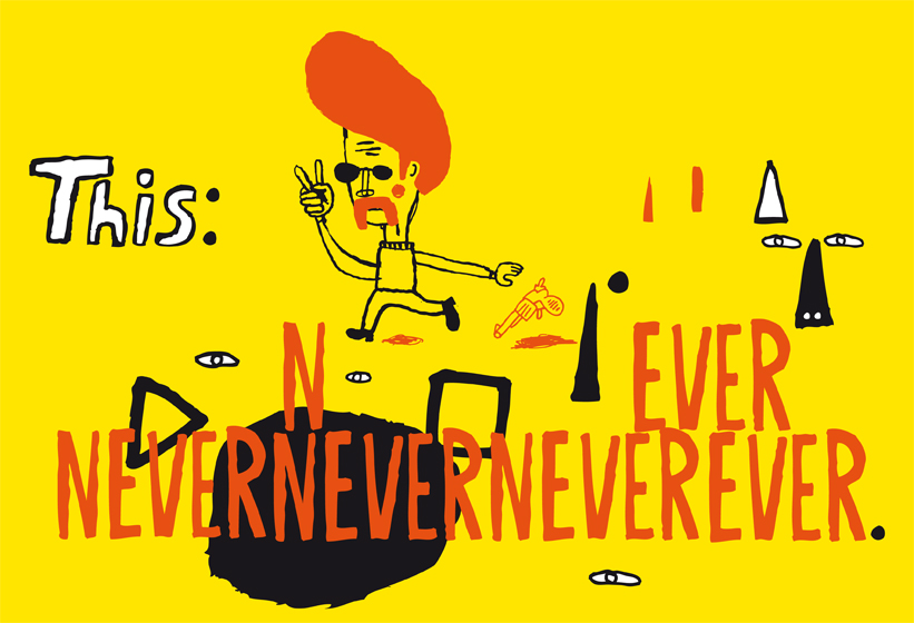 this nevernever poster handdrawn letters kenneth andersson illustration